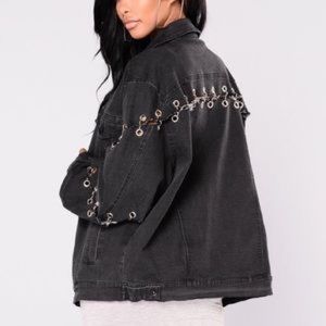 Fashion nova grey denim jean jacket